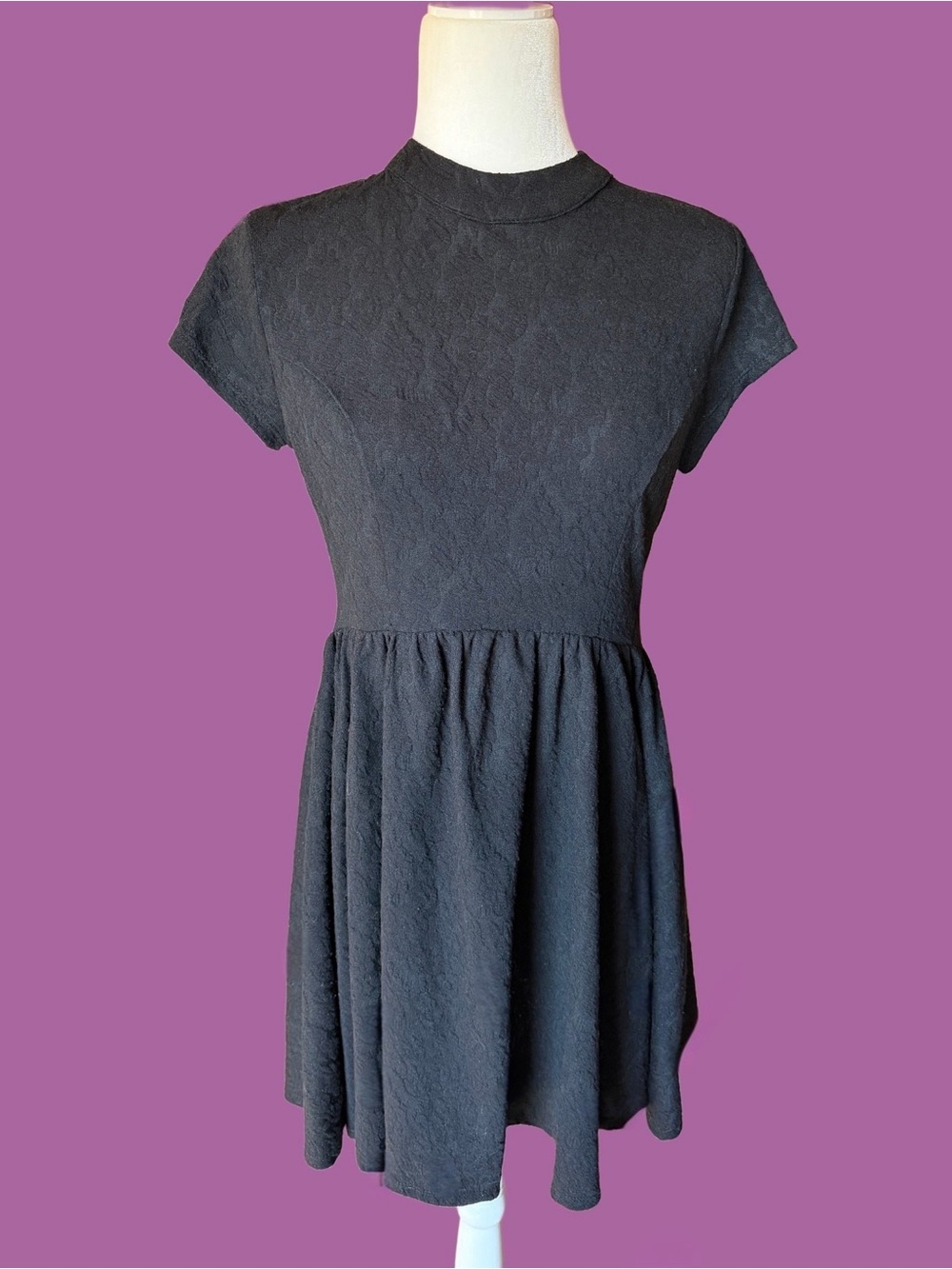 Xhilaration Black Short-Sleeve Skater Dress